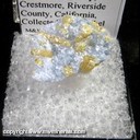 Mineral Specimen: Fluorellestadite in blue Calcite from Crestmore Quarries, Crestmore, Riverside County, California, Collected by J. Seibel