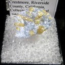 Mineral Specimen: Fluorellestadite in blue Calcite from Crestmore Quarries, Crestmore, Riverside County, California, Collected by J. Seibel Mineral Specimen: Fluorellestadite in blue Calcite from Crestmore Quarries, Crestmore, Riverside County, California, Collected by J. Seibel