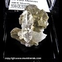 Mineral Specimen: Quartz (double terminated) on Muscovite with Albite from Conselheiro Pena, Minas Gerais, Brazil, Ex. Luiz Menezes