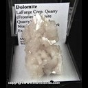 Mineral Specimen: Dolomite from LaFarge Corp. Quarry, Lockport, Niagra Co., New York, Ex. Norm Woods Mineral Specimen: Dolomite from LaFarge Corp. Quarry, Lockport, Niagra Co., New York, Ex. Norm Woods