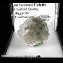 Mineral Specimen: Millerite on twinned Calcite from Cessford Quarry, Dallas City, Hancock Co., Illinois, Collected by Norm Woods 2007