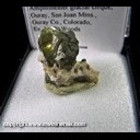 Mineral Specimen: Sphalerite (green gemmy) in etched Calcite from Portland Mine, "Amphitheater" glacial cirque, Ouray, San Juan Mtns., Ouray Co., Colorado, Ex. Norm Woods
