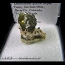 Mineral Specimen: Sphalerite (green gemmy) in etched Calcite from Portland Mine, "Amphitheater" glacial cirque, Ouray, San Juan Mtns., Ouray Co., Colorado, Ex. Norm Woods Mineral Specimen: Sphalerite (green gemmy) in etched Calcite from Portland Mine, "Amphitheater" glacial cirque, Ouray, San Juan Mtns., Ouray Co., Colorado, Ex. Norm Woods
