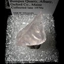 Mineral Specimen: Rose Quartz (will exhibit asterism when cut) from Bumpus Quarry, Albany, Oxford Co., Maine, A. Bohne 1960s Mineral Specimen: Rose Quartz (will exhibit asterism when cut) from Bumpus Quarry, Albany, Oxford Co., Maine, A. Bohne 1960s