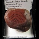 Mineral Specimen: Agate variety: Lake Superior, polished face from Santa Monica Beach, Bohemia Twp., Ontonagon Co., Michigan