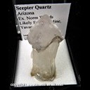 Mineral Specimen: Quartz variety Scepter (slight Amethyst color) from Arizona, Ex. Norm Woods (likely Fat Jack Mine, Yavapai Co.)