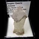 Mineral Specimen: Quartz variety Scepter (slight Amethyst color) from Arizona, Ex. Norm Woods (likely Fat Jack Mine, Yavapai Co.) Mineral Specimen: Quartz variety Scepter (slight Amethyst color) from Arizona, Ex. Norm Woods (likely Fat Jack Mine, Yavapai Co.)