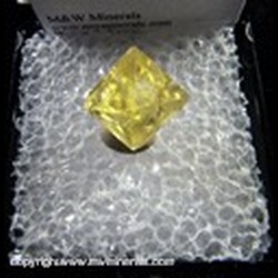 Mineral Specimen: Fluorite Cleavage Octahedron, Yellow and Gemmy from Cave-In-Rock, Hardin Co., Illinois Mineral Specimen: Fluorite Cleavage Octahedron, Yellow and Gemmy from Cave-In-Rock, Hardin Co., Illinois