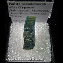 Mineral Specimen: Halite pseudomorph after Gypsum from Salt deposit, Mulhouse, Haut-Rhin, Grand Est, France