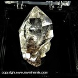 Mineral Specimen: Herkimer Diamond on Scepter with included Pyrobitumen from Ace of Diamonds, Herkimer Co., New York, Pre 1972