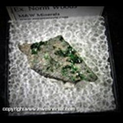 Mineral Specimen: Uvarovite Garnet from Saranovskii Mine, Sarany, Gornozavodskii District, Perm Krai, Russia, Ex. Norm Woods Mineral Specimen: Uvarovite Garnet from Saranovskii Mine, Sarany, Gornozavodskii District, Perm Krai, Russia, Ex. Norm Woods