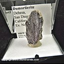 Mineral Specimen: Dumortierite (blue SW fluorescent) from Dehesea, San Diego Co., California, Ex. Norm Woods