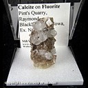Mineral Specimen: Calcite and CHalcopyrite on Fluorite from Pint's Quarry, Raymond, Blackhawk Co., Iowa, Ex. Norm Woods