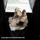 Mineral Specimen: Hematite and Chalcopyrite on Calcite (XL terminations incomplete) from Pea Ridge Mine, Sullivan, Iron Co., Misssouri, Ex. Norm Woods Mineral Specimen: Hematite and Chalcopyrite on Calcite (XL terminations incomplete) from Pea Ridge Mine, Sullivan, Iron Co., Misssouri, Ex. Norm Woods