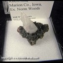 Mineral Specimen: Calcite, Two Generations (tip of white XL cleaved) from Knoxville, Marion Co., Iowa, Ex. Norm Woods