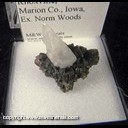 Mineral Specimen: Calcite, Two Generations (tip of white XL cleaved) from Knoxville, Marion Co., Iowa, Ex. Norm Woods Mineral Specimen: Calcite, Two Generations (tip of white XL cleaved) from Knoxville, Marion Co., Iowa, Ex. Norm Woods