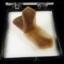 Mineral Specimen: Selenite variety: Hourglass with included Sand from Great Salt Plains, Jet, Alfalfa Co., Oklahoma, Ex. Norm Woods