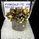 Mineral Specimen: Marcasite vaiety: Cockscomb on Galena from Picher field, Tri-state district, Ottawa Co., Oklahoma, Ex. Norm Woods Mineral Specimen: Marcasite vaiety: Cockscomb on Galena from Picher field, Tri-state district, Ottawa Co., Oklahoma, Ex. Norm Woods