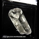 Mineral Specimen: Quartz: variety Herkimer Diamond - unusual elongated crystals from Herkimer, New York, L. Hermes, 1969