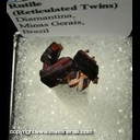 Minerals Specimen: Rutile (Reticulated Twins) from Diamantina, Minas Gerais, Brazil Minerals Specimen: Rutile (Reticulated Twins) from Diamantina, Minas Gerais, Brazil