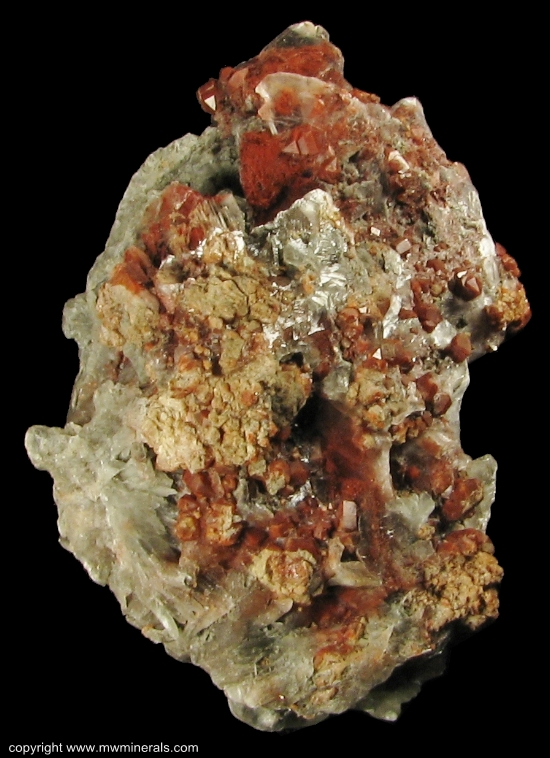 Mineral Specimen: Quartz coated with Hematite Included in Selenite from Teruel, Aragon. Spain