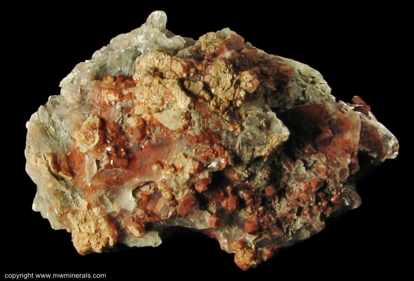 Mineral Specimen: Quartz coated with Hematite Included in Selenite from Teruel, Aragon. Spain