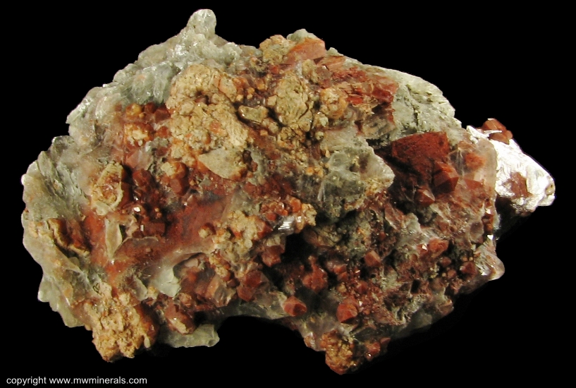 Mineral Specimen: Quartz coated with Hematite Included in Selenite from Teruel, Aragon. Spain