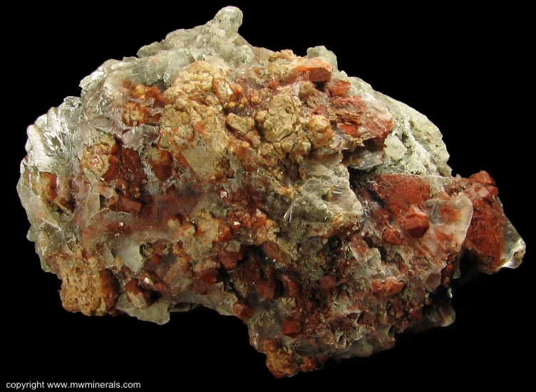 Mineral Specimen: Quartz coated with Hematite Included in Selenite from Teruel, Aragon. Spain