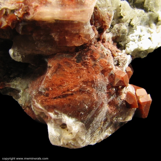 Mineral Specimen: Quartz coated with Hematite Included in Selenite from Teruel, Aragon. Spain
