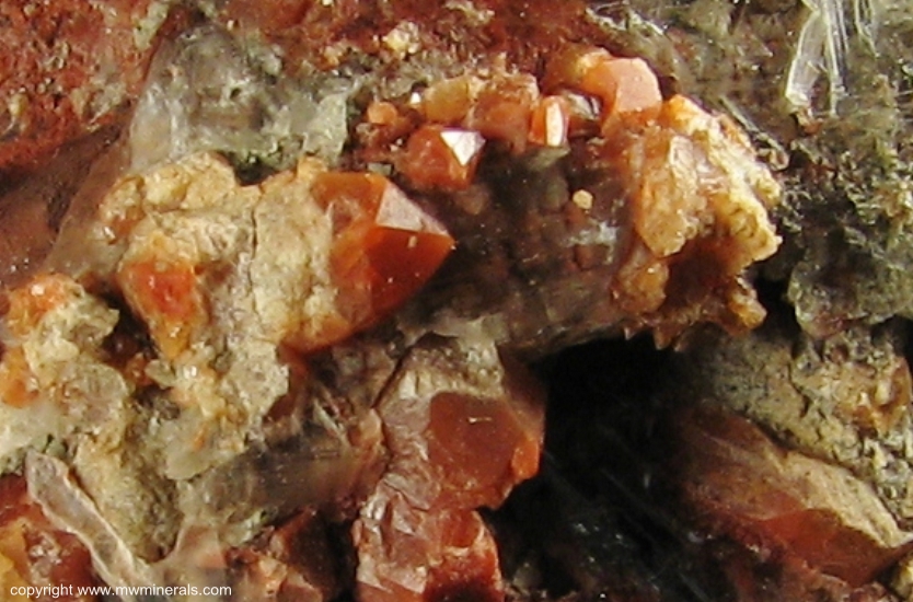Mineral Specimen: Quartz coated with Hematite Included in Selenite from Teruel, Aragon. Spain