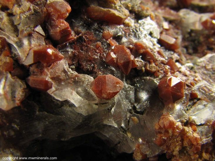 Mineral Specimen: Quartz coated with Hematite Included in Selenite from Teruel, Aragon. Spain