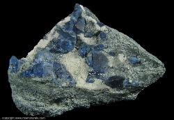 Minerals Specimen: Benitoite with minor Neptunite from Gem Mine, San Benito County, California, USA