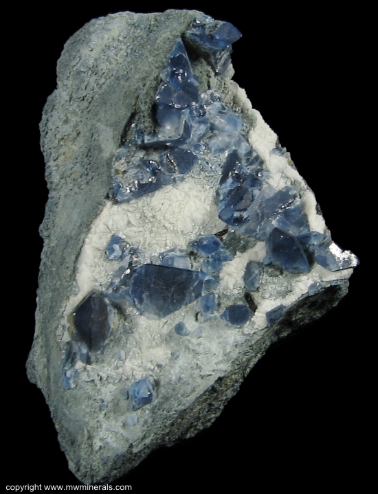 Mineral Specimen: Benitoite with minor Neptunite from Gem Mine, San Benito County, California, USA