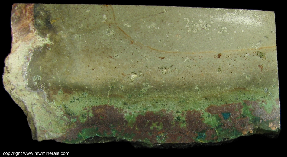 Mineral Specimen: Native Copper and Silver with Cuprite and Chrysocolla from Chimney Rock Quarry (Houdaille Industries Quarry; The Bound Brook Quarry; Stavola Industries Quarry), Bridgewater Township, Somerset Co., New Jersey, USA