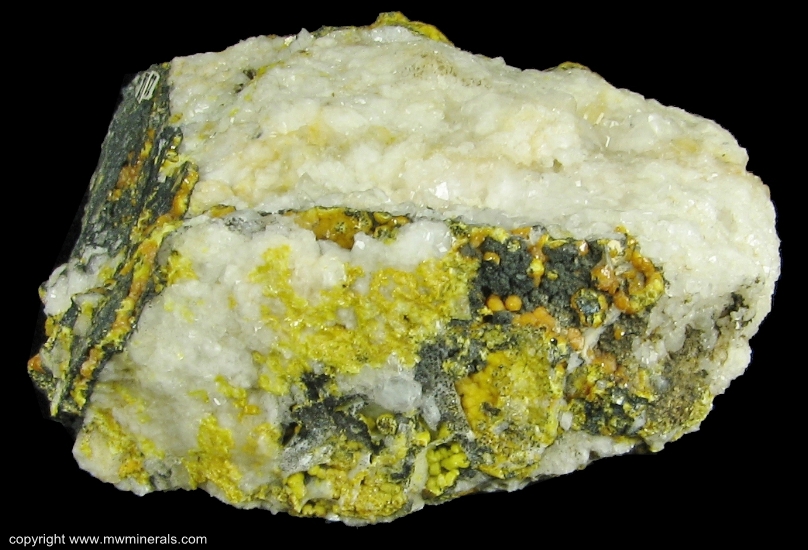 Mineral Specimen: Mimetite variety: Campylite from Dry Gill Mine, Caldbeck Fells, Cumberland, Cumbria, England