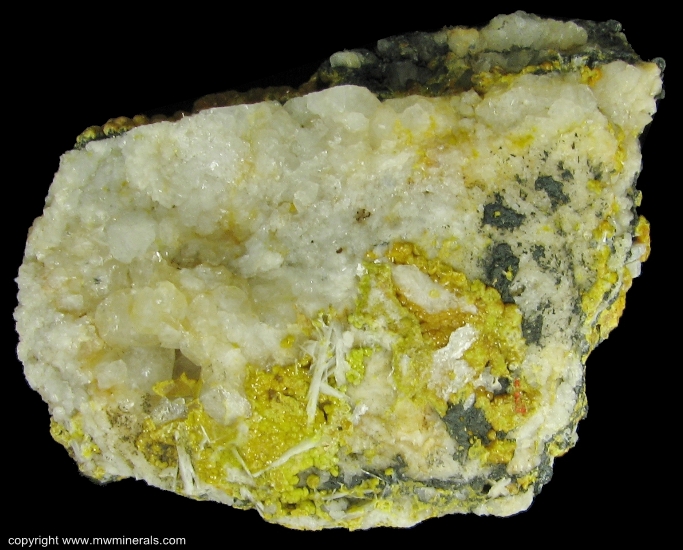 Mineral Specimen: Mimetite variety: Campylite from Dry Gill Mine, Caldbeck Fells, Cumberland, Cumbria, England