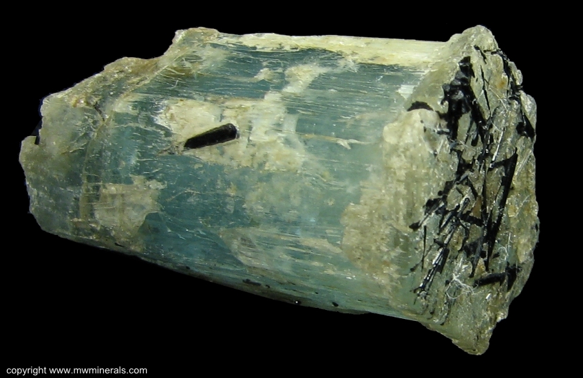 Mineral Specimen: Schorl Tourmaline on Aquamarine from Mimoso do Sul Mine, Mimoso do Sul, Espirito Santo, Brazil