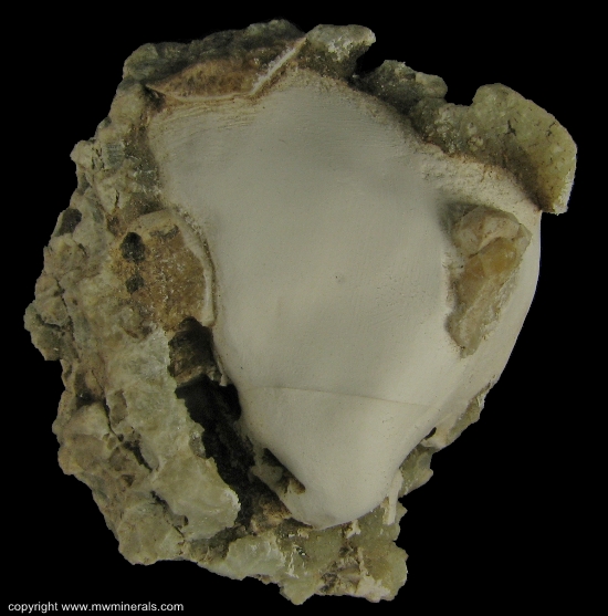 Mineral Specimen: Datolite and Prehnite from Copper Falls Mine, Copper Falls, near Eagle Harbor, Keweenaw County, Michigan, USA