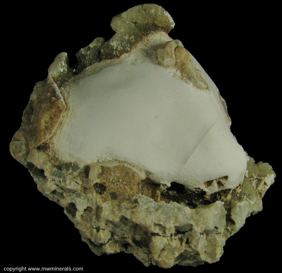 Mineral Specimen: Datolite and Prehnite from Copper Falls Mine, Copper Falls, near Eagle Harbor, Keweenaw County, Michigan, USA