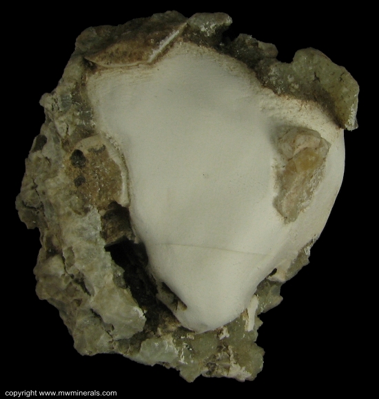 Mineral Specimen: Datolite and Prehnite from Copper Falls Mine, Copper Falls, near Eagle Harbor, Keweenaw County, Michigan, USA