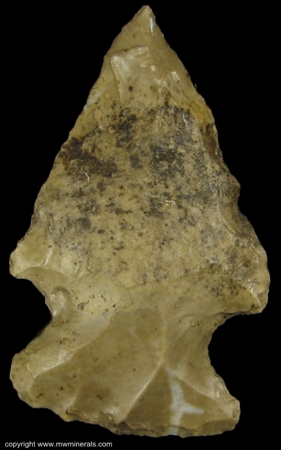 Mineral Specimen: Chert Arrowhead from Near Lake City, Missaukee County, Michigan, USA