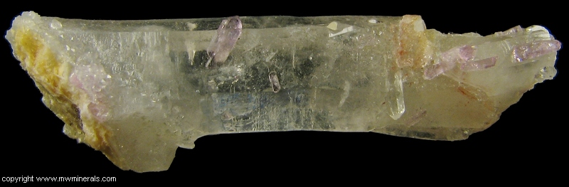 Mineral Specimen: Pink Topaz on Quartz from Brumado. Bahia, Brazil