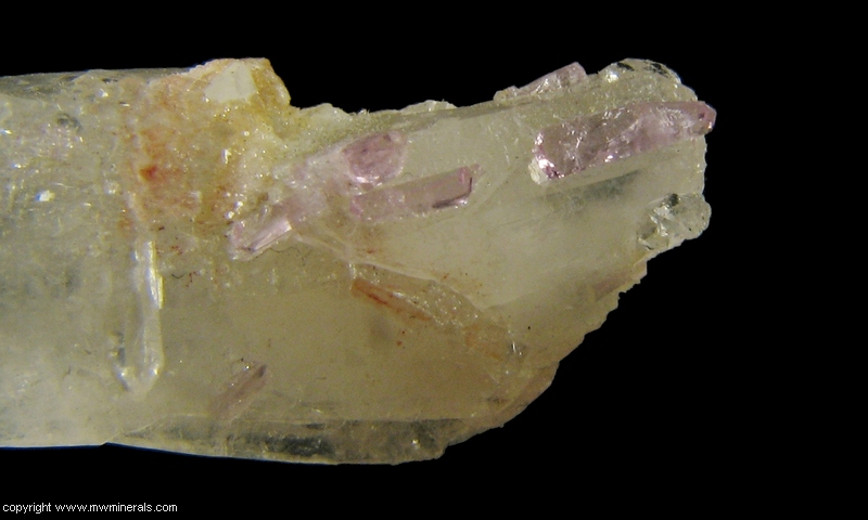 Mineral Specimen: Pink Topaz on Quartz from Brumado. Bahia, Brazil