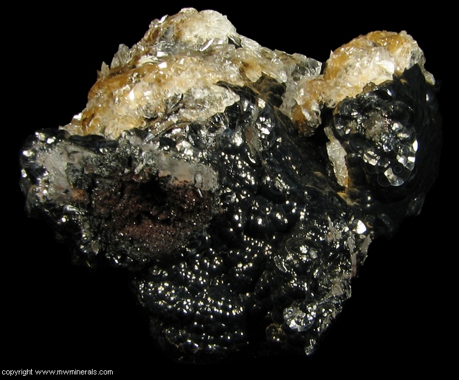 Mineral Specimen: Selenite on Goethite from Mina Ojuela, Mapimi, Durango, Mexico