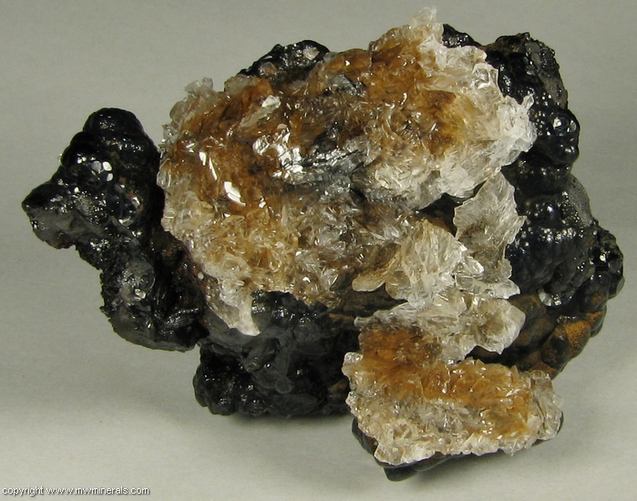 Mineral Specimen: Selenite on Goethite from Mina Ojuela, Mapimi, Durango, Mexico