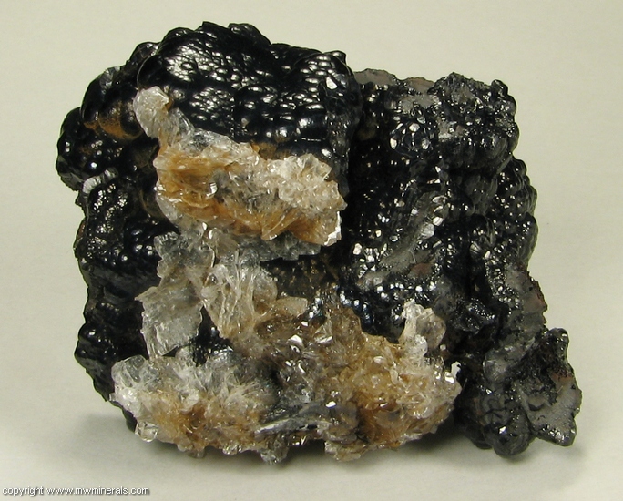 Mineral Specimen: Selenite on Goethite from Mina Ojuela, Mapimi, Durango, Mexico
