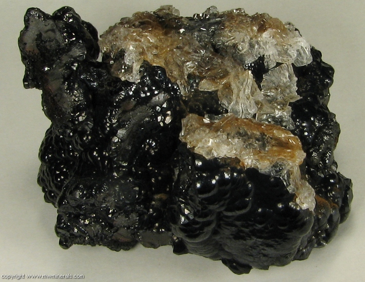 Mineral Specimen: Selenite on Goethite from Mina Ojuela, Mapimi, Durango, Mexico
