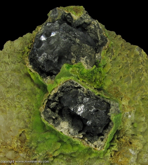 Mineral Specimen: Galena, Cerussite, Pyromorphite and Quartz from Wheatley Mines, Phoenixville Mining District, Schuylkill Township, Chester Co., Pennsylvania, USA