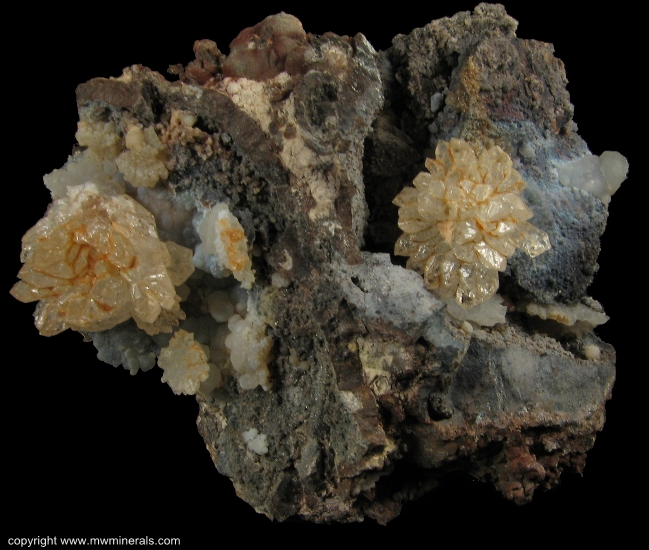 Mineral Specimen: Tangerine Quartz Flowers from Sonora, Mexico
