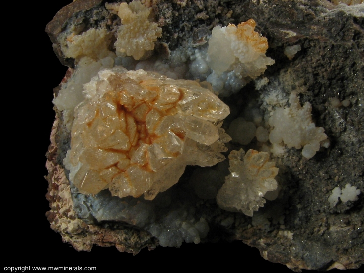 Mineral Specimen: Tangerine Quartz Flowers from Sonora, Mexico